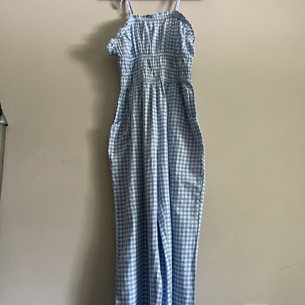 NWOT Sincerely Jules gingham styles long romper size small